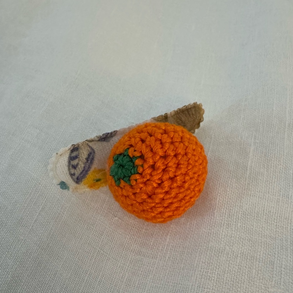 Crochet Orange Hair Barrette